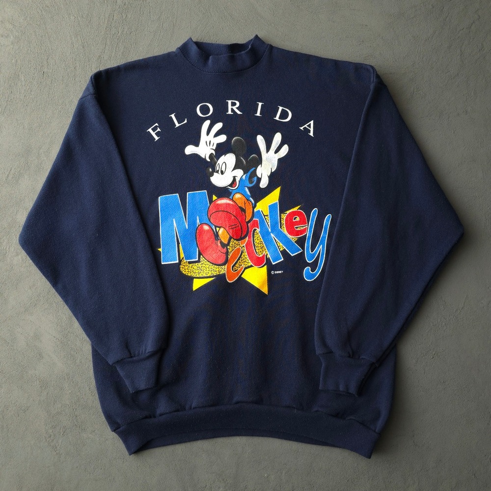 Vintage 90s Mickey Unlimited Florida Mickey Mouse Sweatshirt XL Navy Blue Crew